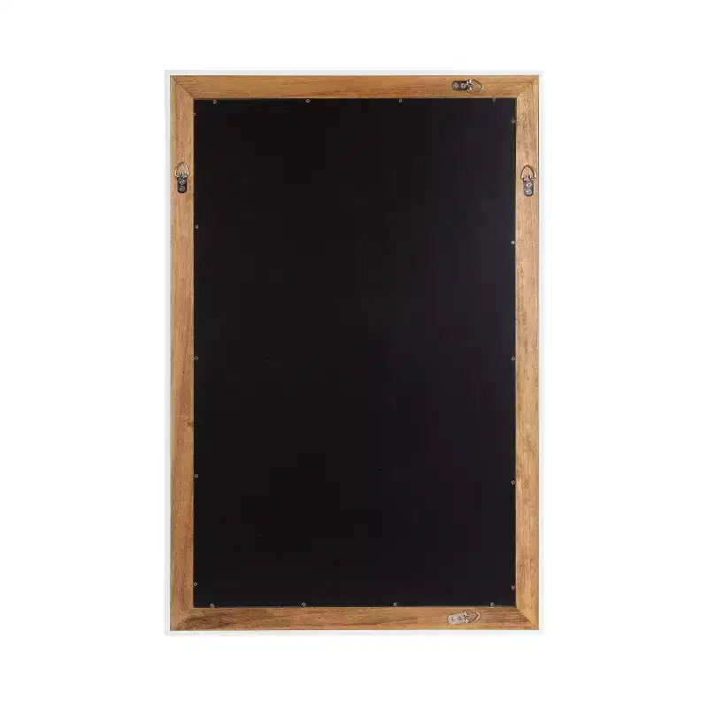 Specchio da Parete Rettangolare Bianco e Marrone Rustico, Cornice Scalettata, 1 Persona, 24"x36"