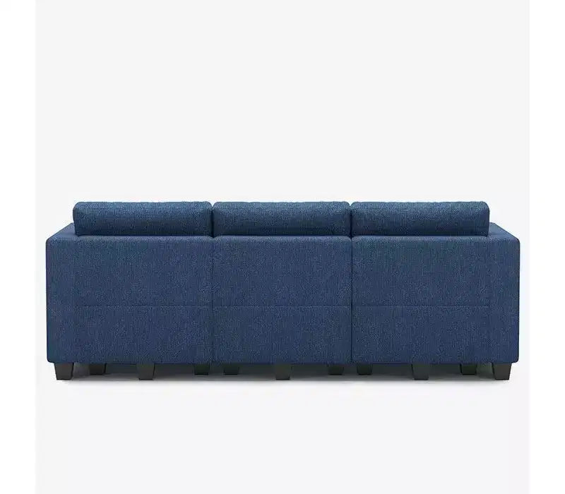 Divano modulare componibile Weave con contenitore – Blu / Grigio / Bianco sporco, 5 posti