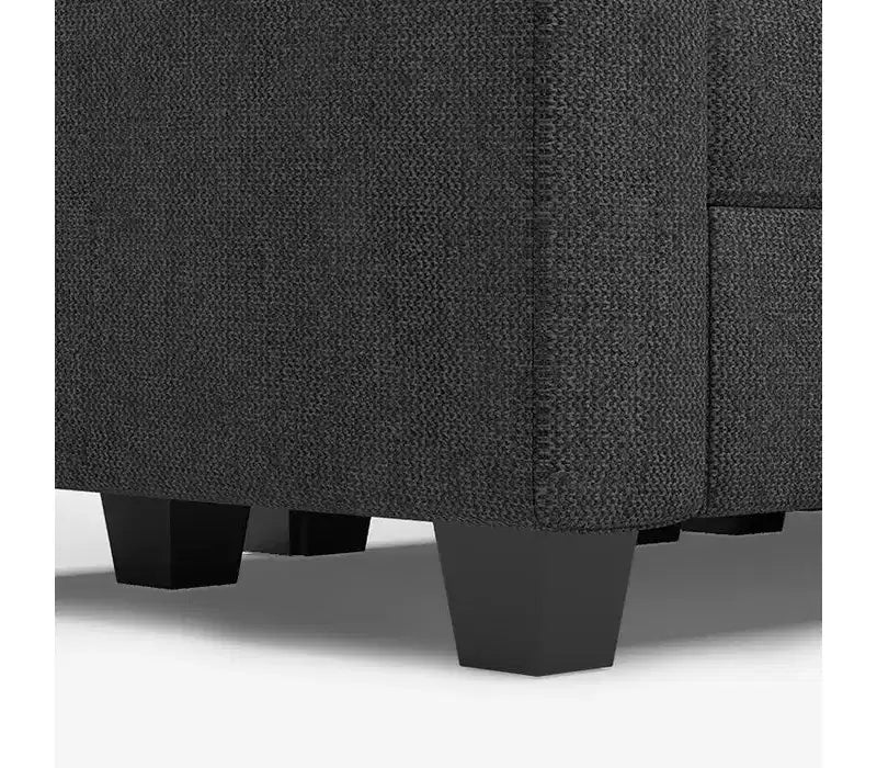 Divano modulare componibile Weave con contenitore – Blu / Grigio / Bianco sporco, 5 posti