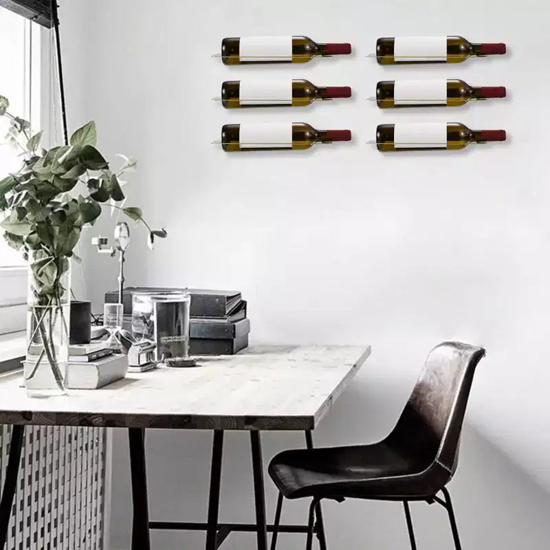 Portabottiglie da muro singolo, colore nero/oro, per 1 bottiglia