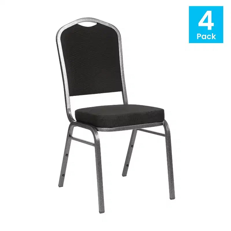 Sedia da banchetto impilabile Black Crown, imbottita, 4 posti