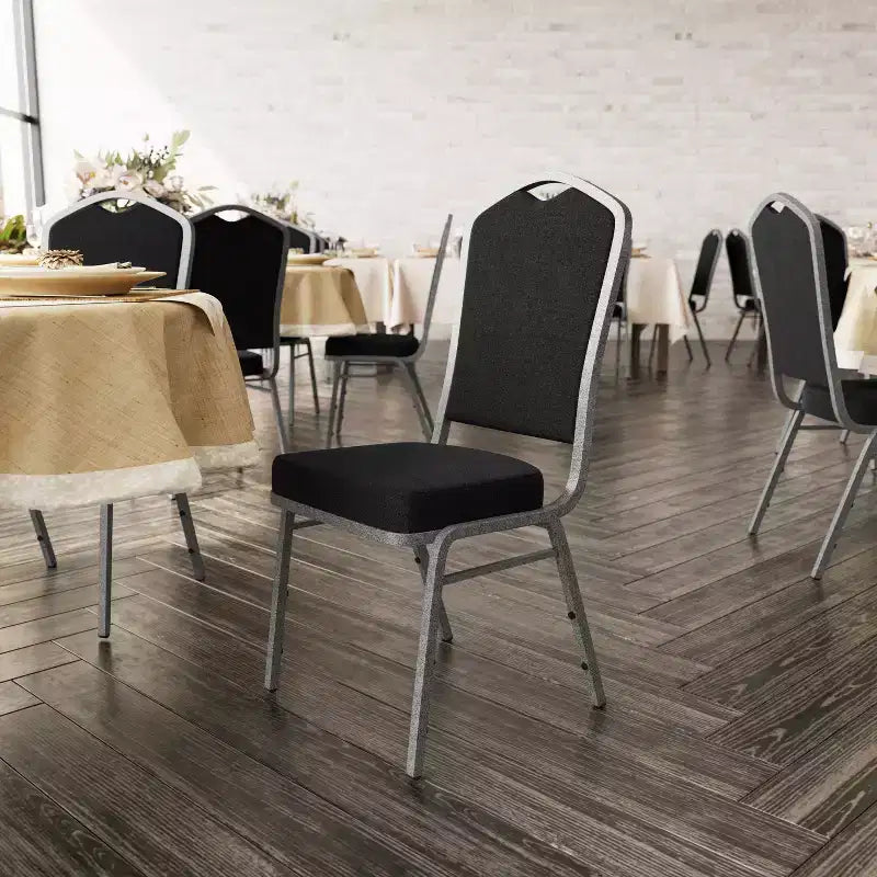 Sedia da banchetto impilabile Black Crown, imbottita, 4 posti