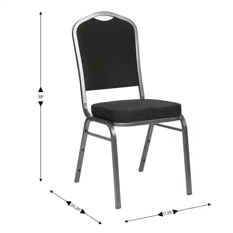 Sedia da banchetto impilabile Black Crown, imbottita, 4 posti