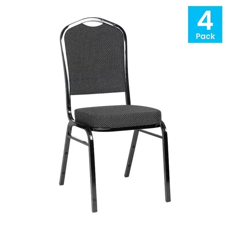 Sedia da banchetto impilabile Black Crown, imbottita, 4 posti