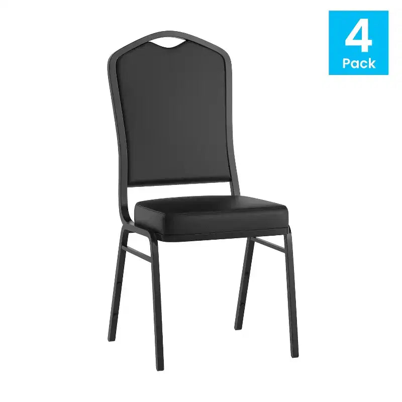 Sedia da banchetto impilabile Black Crown, imbottita, 4 posti