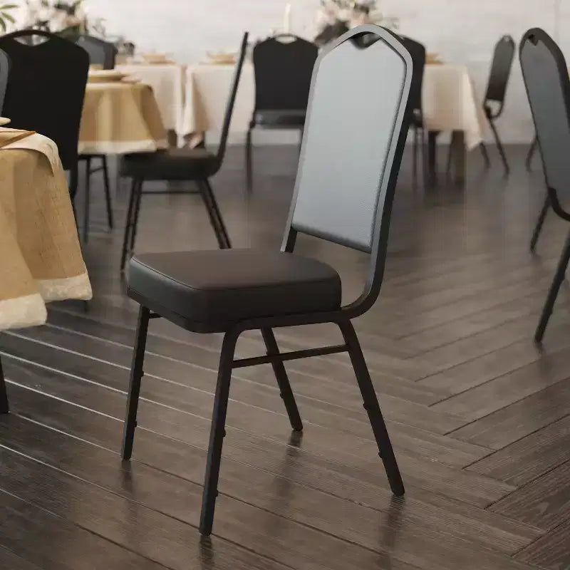 Sedia da banchetto impilabile Black Crown, imbottita, 4 posti