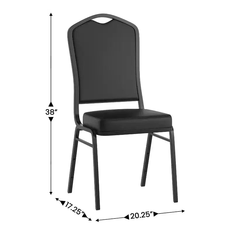 Sedia da banchetto impilabile Black Crown, imbottita, 4 posti