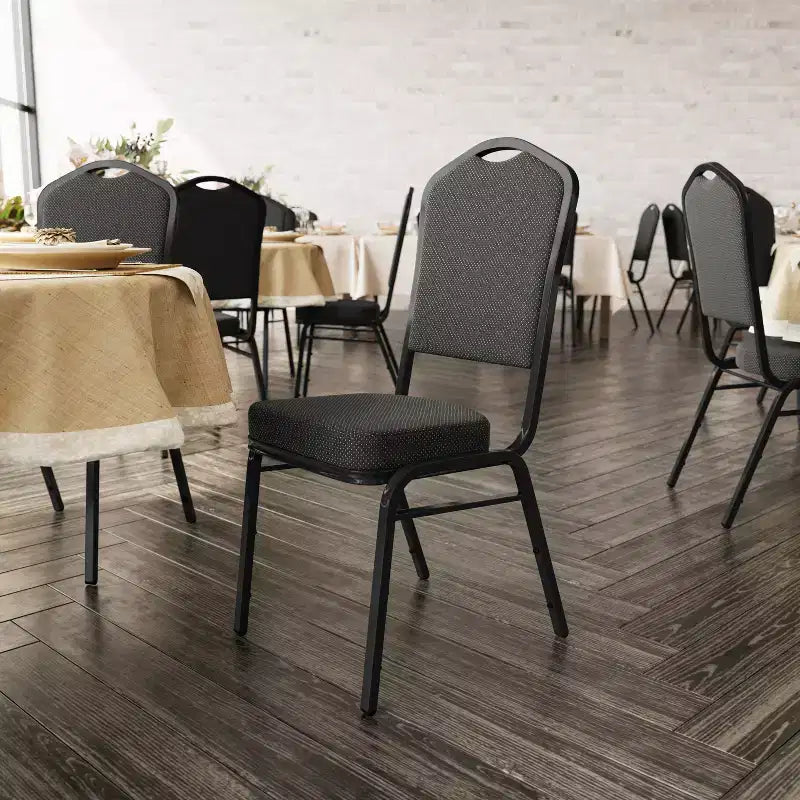 Sedia da banchetto impilabile Black Crown, imbottita, 4 posti