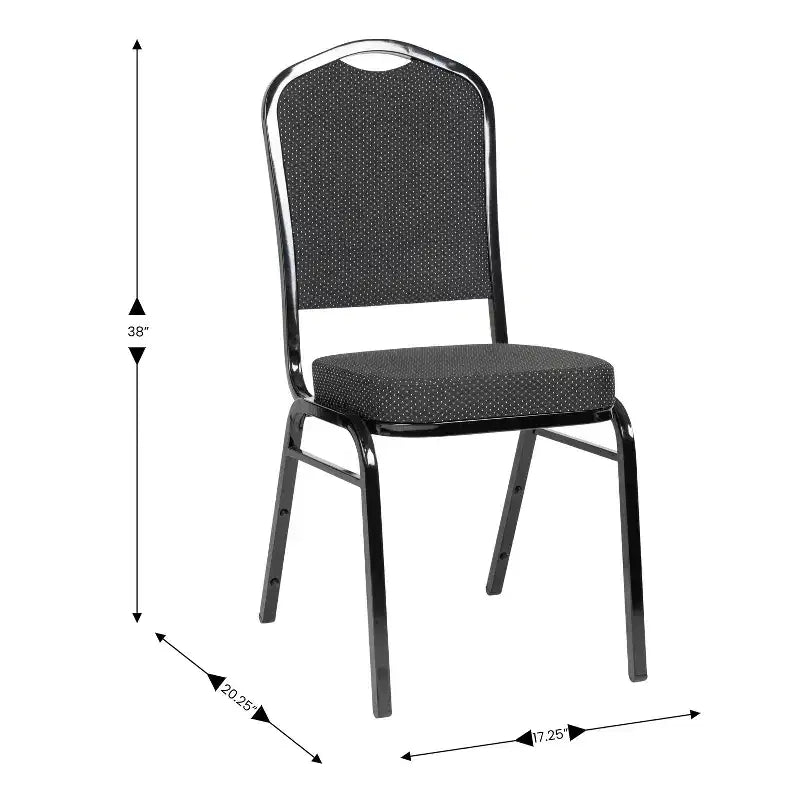 Sedia da banchetto impilabile Black Crown, imbottita, 4 posti