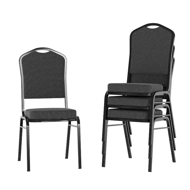 Sedia da banchetto impilabile Black Crown, imbottita, 4 posti