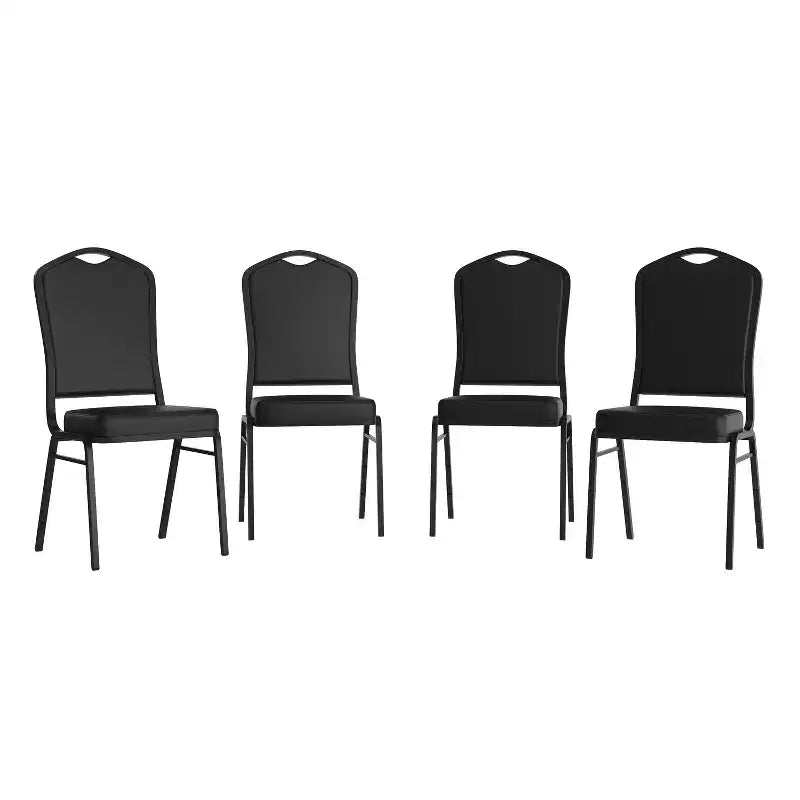 Sedia da banchetto impilabile Black Crown, imbottita, 4 posti