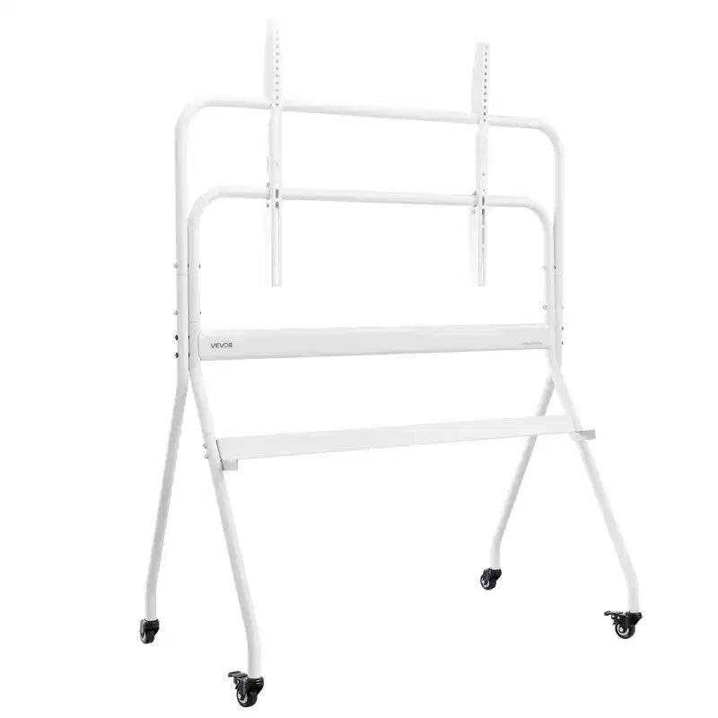 VEVOR Rolling TV Stand, Mobile TV Cart for 35-100 Inch LED/LCD/OLED Flat/Curved TVs, Portable Monitor Stand with Wheels Hold up to 198 lbs, White