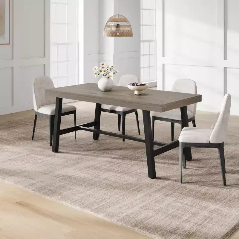 Tavolo da pranzo rettangolare Cuba Birch/Noce grigio/Legno di pero, 4-6 posti
