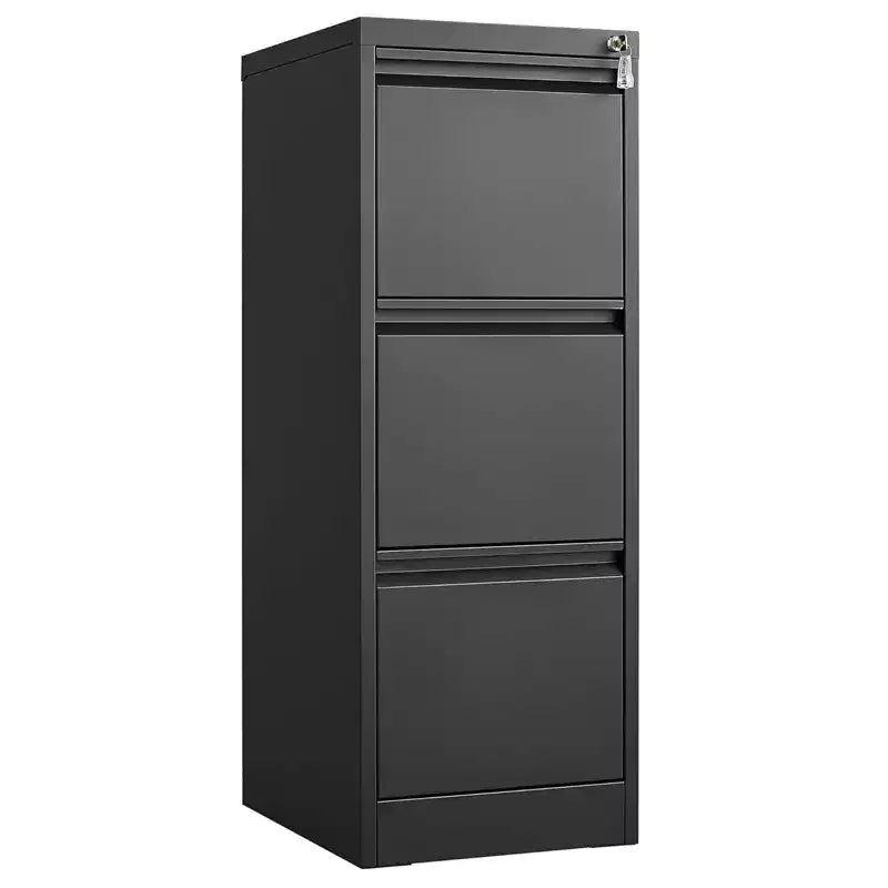 3/4 Drawer File Cabinet with Lock, Vertical File Cabinets for Home Office, Metal Filing Cabinets, Heavy Duty Steel Lockable Filing Storage Cabinet
