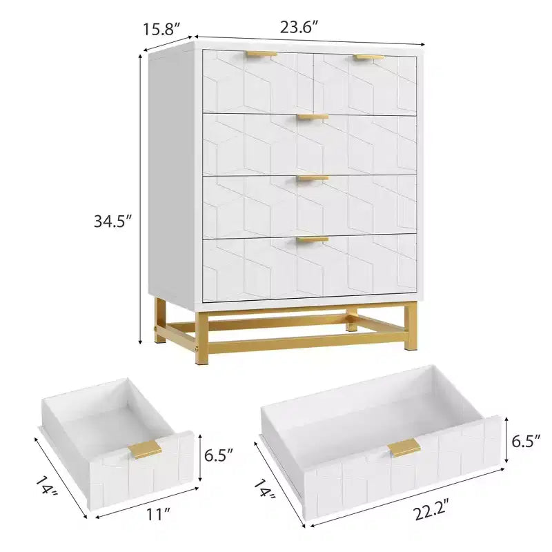 Cassettiera a 5 cassetti con gambe in metallo – Nero / Grigio / Bianco, Uso per 1 persona
