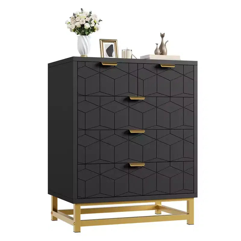 Modern 5-Drawer Dresser with Metal Legs,Wide Storage Chest Organizer for Bedroom, Living Room & Entryway