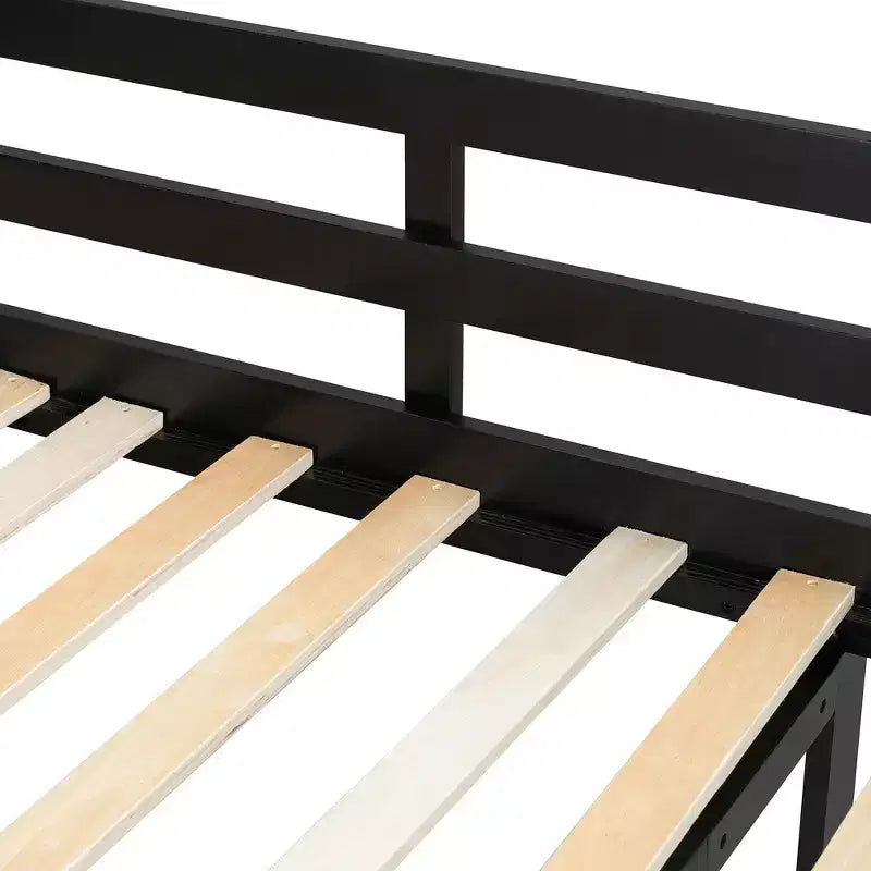 Letto a soppalco con scrivania e scaffali, una piazza, nero e blu / verde / rosso