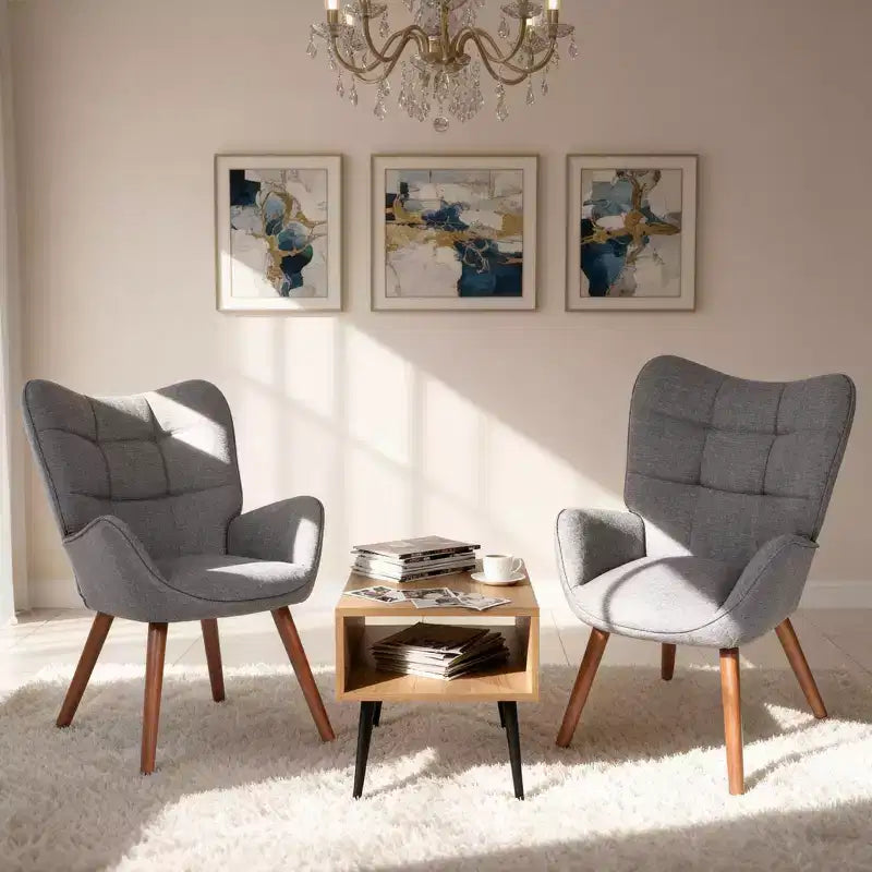 Sedia da pranzo imbottita Mid-Century | Nero / Grigio scuro / Grigio / Bianco | Similpelle | Gambe in metallo | Singola