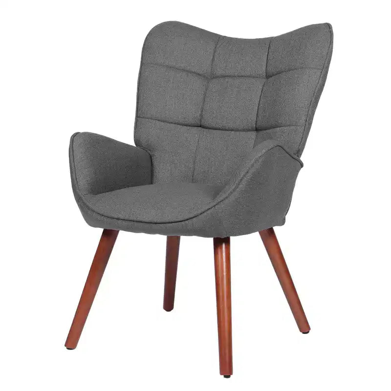 Sedia da pranzo imbottita Mid-Century | Nero / Grigio scuro / Grigio / Bianco | Similpelle | Gambe in metallo | Singola