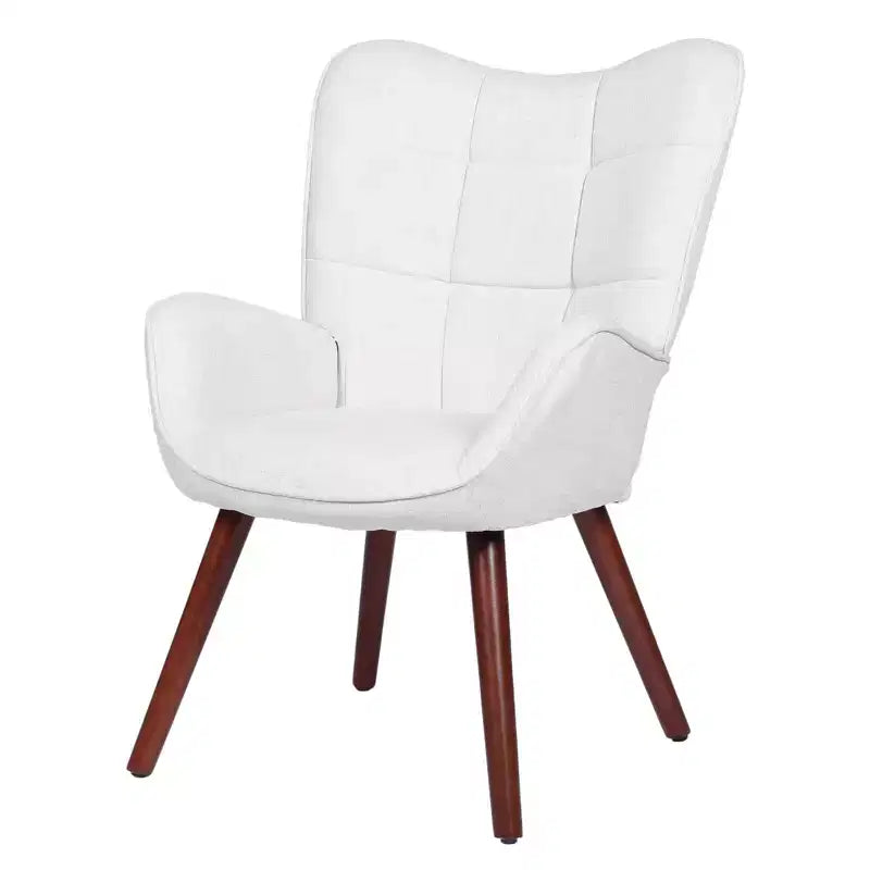 Sedia da pranzo imbottita Mid-Century | Nero / Grigio scuro / Grigio / Bianco | Similpelle | Gambe in metallo | Singola