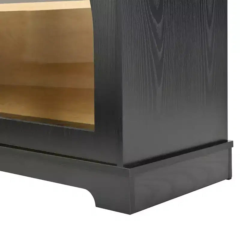 Mobile TV Nero/Blu/Noce | Ante in Vetro Semi-Curvo | Adatto per TV fino a 70"
