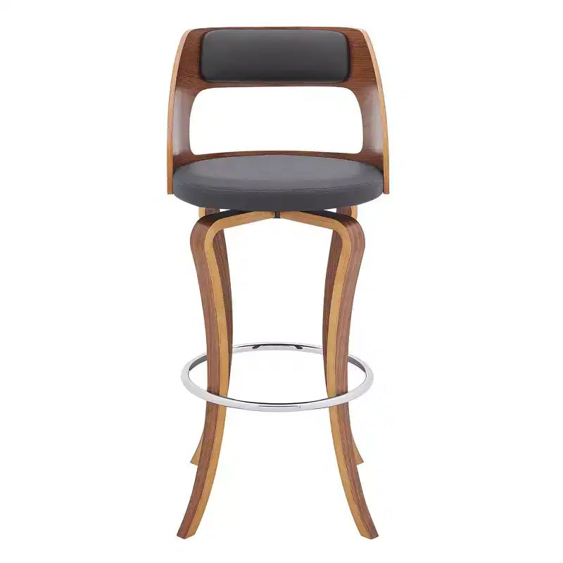 Sgabello da bar girevole in similpelle nera, altezza bancone, 1 posto