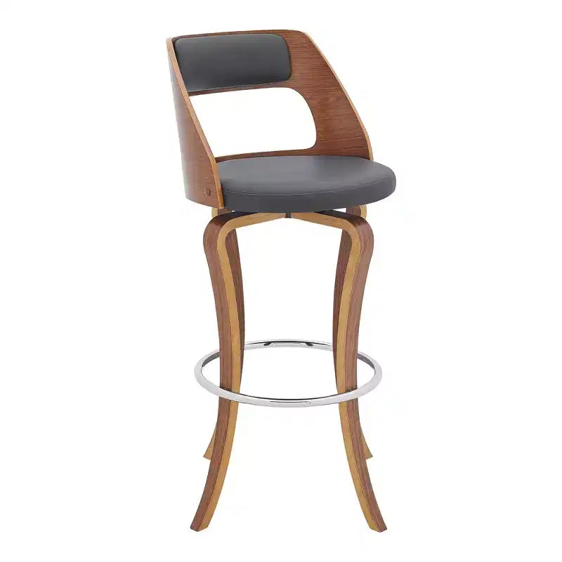 Sgabello da bar girevole in similpelle nera, altezza bancone, 1 posto