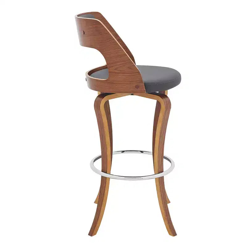 Sgabello da bar girevole in similpelle nera, altezza bancone, 1 posto
