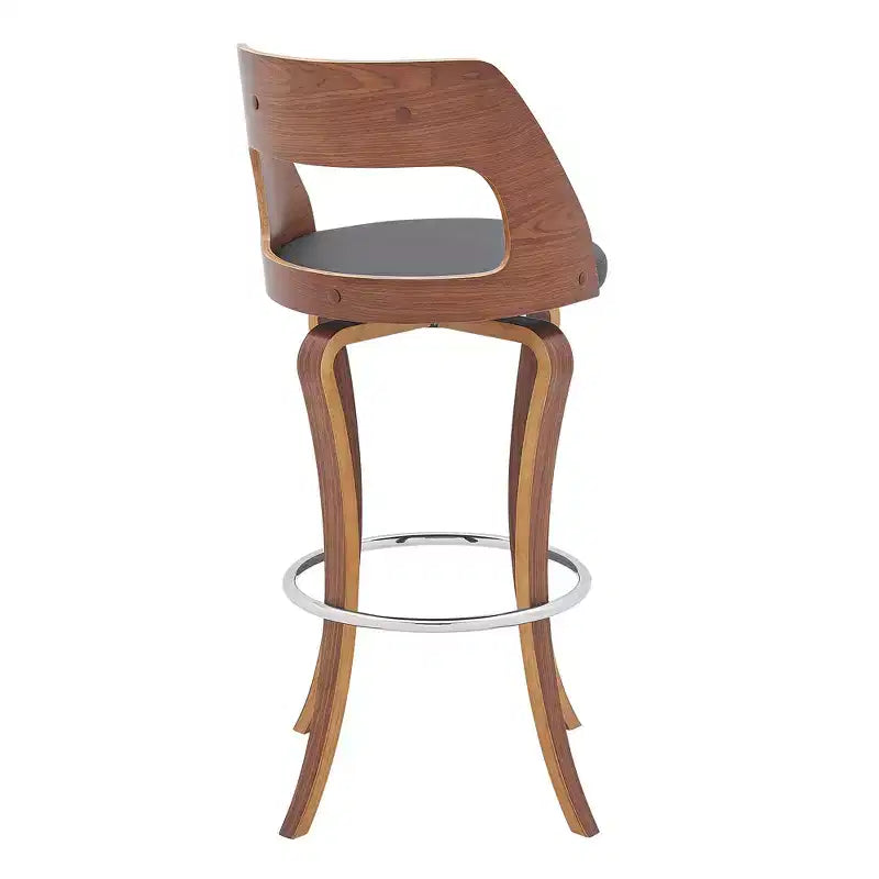 Sgabello da bar girevole in similpelle nera, altezza bancone, 1 posto