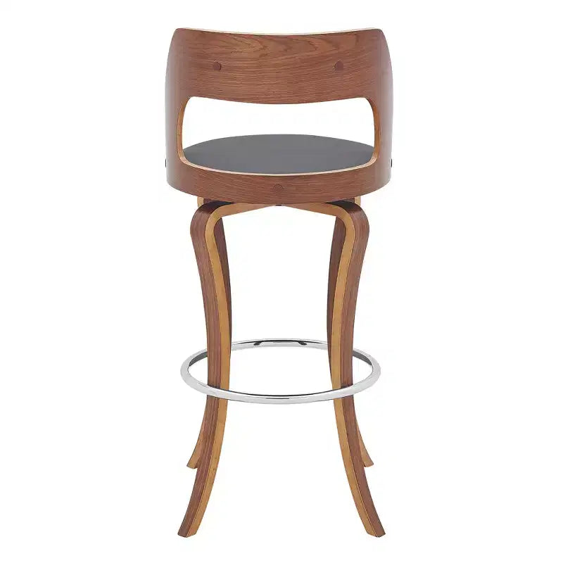 Sgabello da bar girevole in similpelle nera, altezza bancone, 1 posto