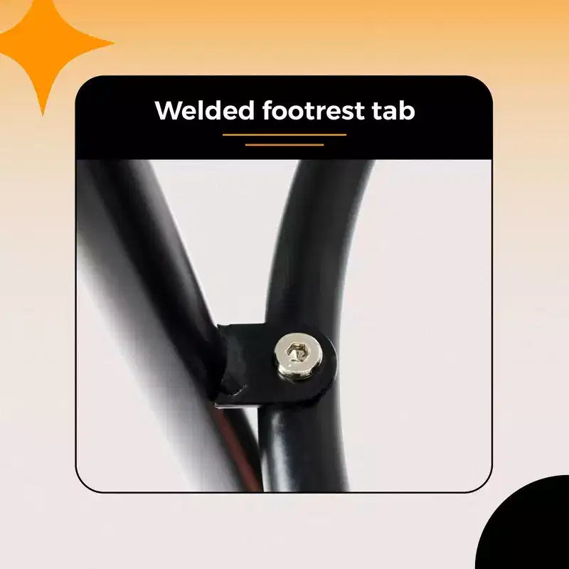 Sgabello rotondo in acciaio nero con schienale basso, altezza fissa 45,7 cm, 1 posto