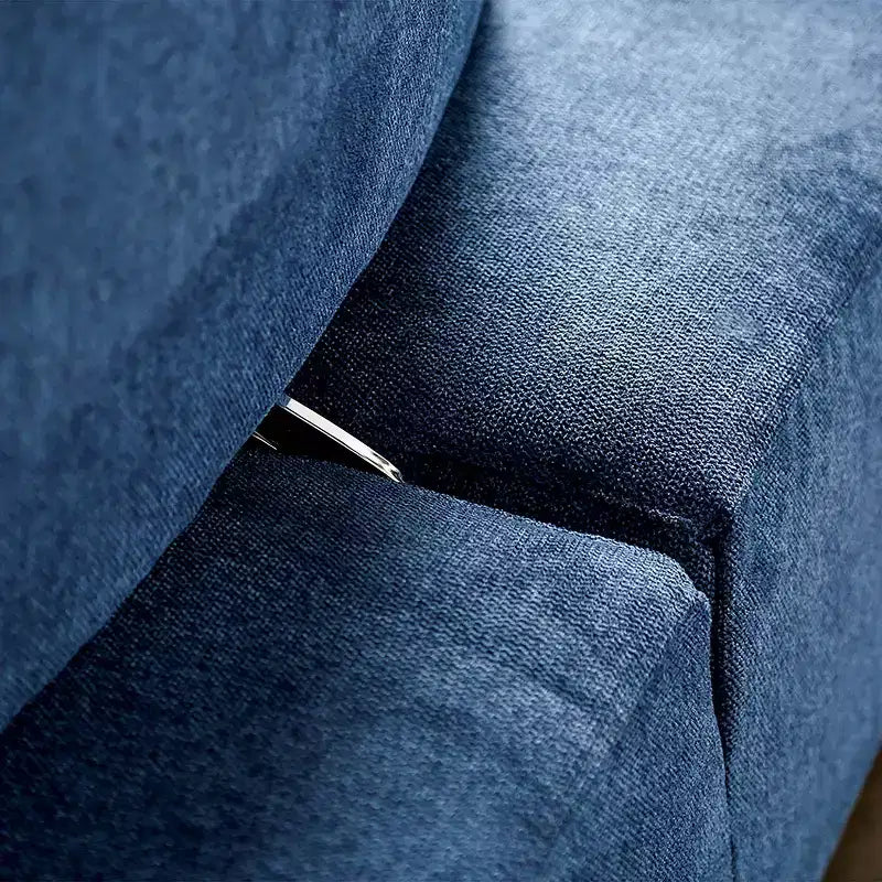 Poltrona Blu in ciniglia senza braccioli con schienale allungabile, 1 posto