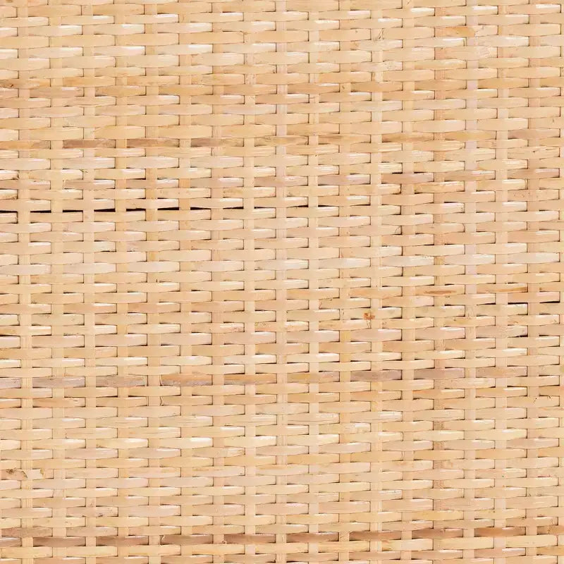Comodino in Rattan Marrone Naturale, 1 Anta 2 Ripiani, 1 Persona