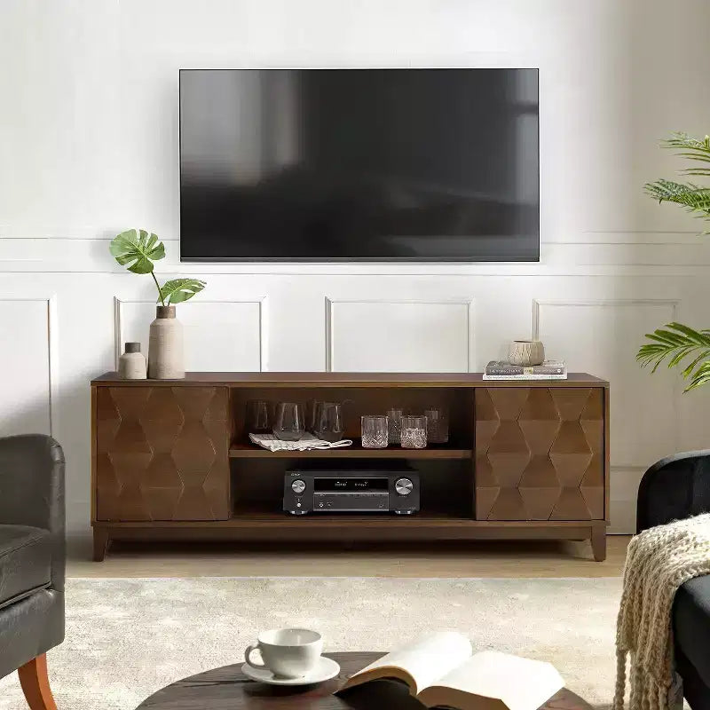 Mobile TV moderno da 72" – Marrone / Seadrift, Adatto per TV fino a 78"