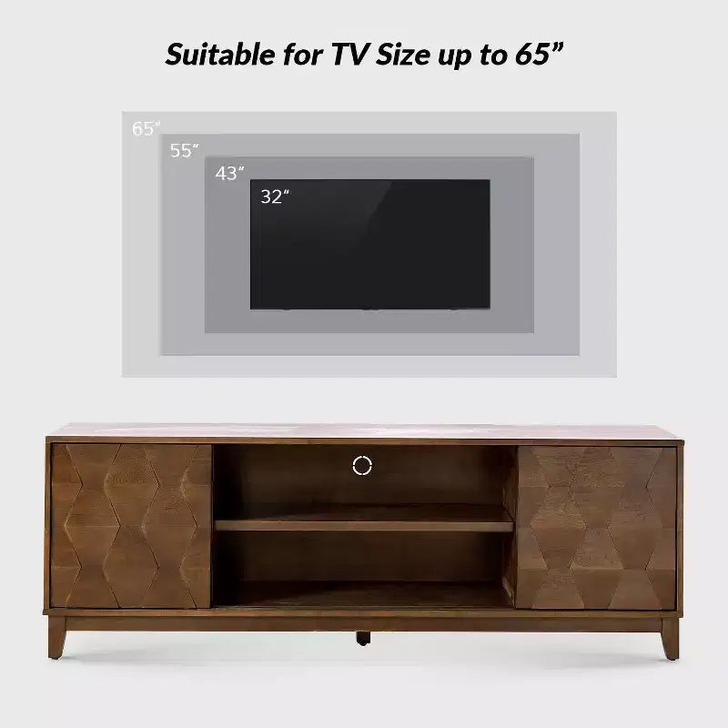 Mobile TV moderno da 72" – Marrone / Seadrift, Adatto per TV fino a 78"
