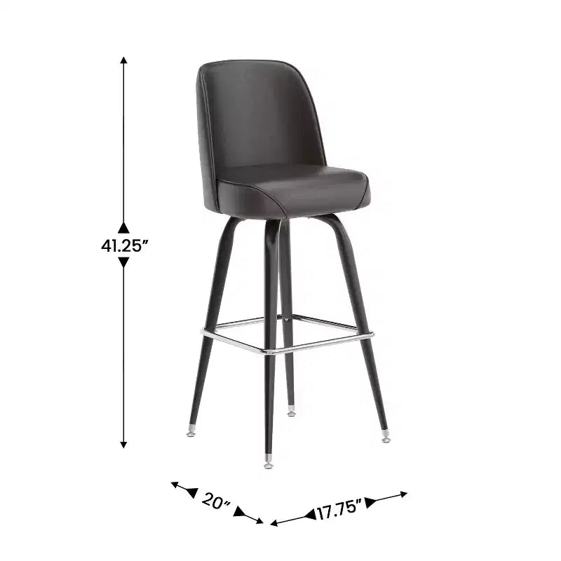 Sgabello da bar girevole in metallo, beige / marrone scuro / grigio / verde / rosso, seduta a secchiello imbottita, 1 posto