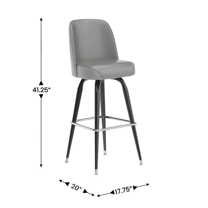 Sgabello da bar girevole in metallo, beige / marrone scuro / grigio / verde / rosso, seduta a secchiello imbottita, 1 posto