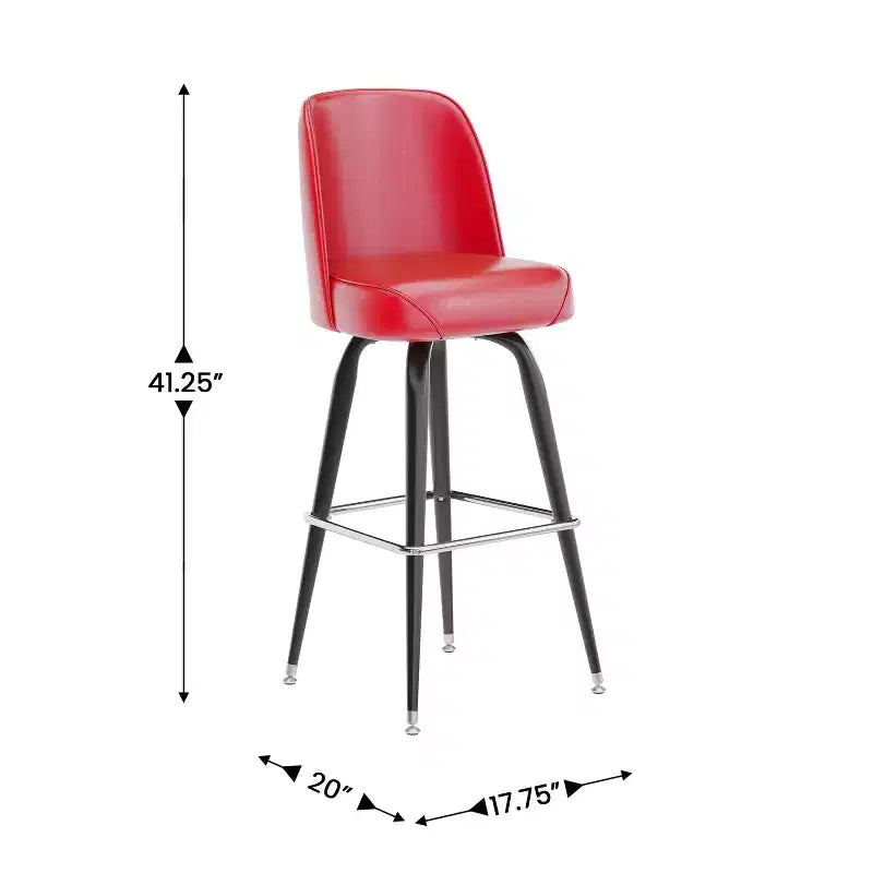 Sgabello da bar girevole in metallo, beige / marrone scuro / grigio / verde / rosso, seduta a secchiello imbottita, 1 posto