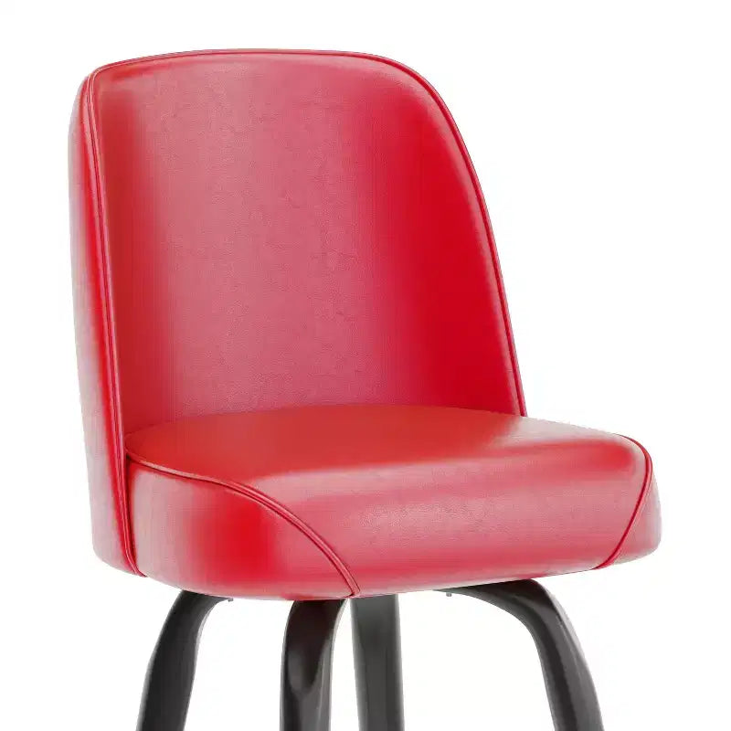 Sgabello da bar girevole in metallo, beige / marrone scuro / grigio / verde / rosso, seduta a secchiello imbottita, 1 posto