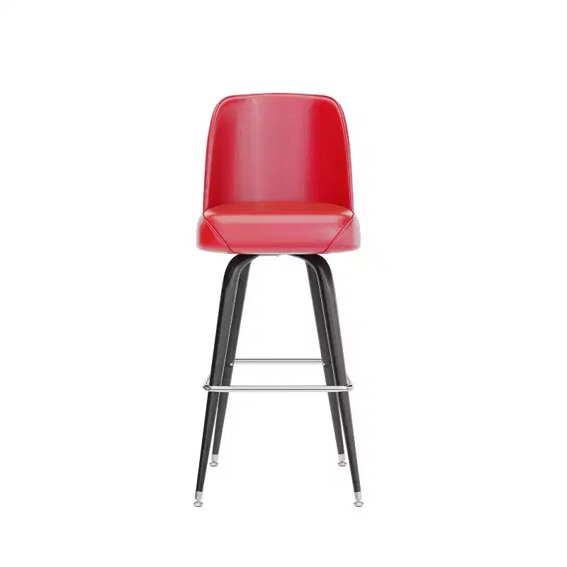 Sgabello da bar girevole in metallo, beige / marrone scuro / grigio / verde / rosso, seduta a secchiello imbottita, 1 posto