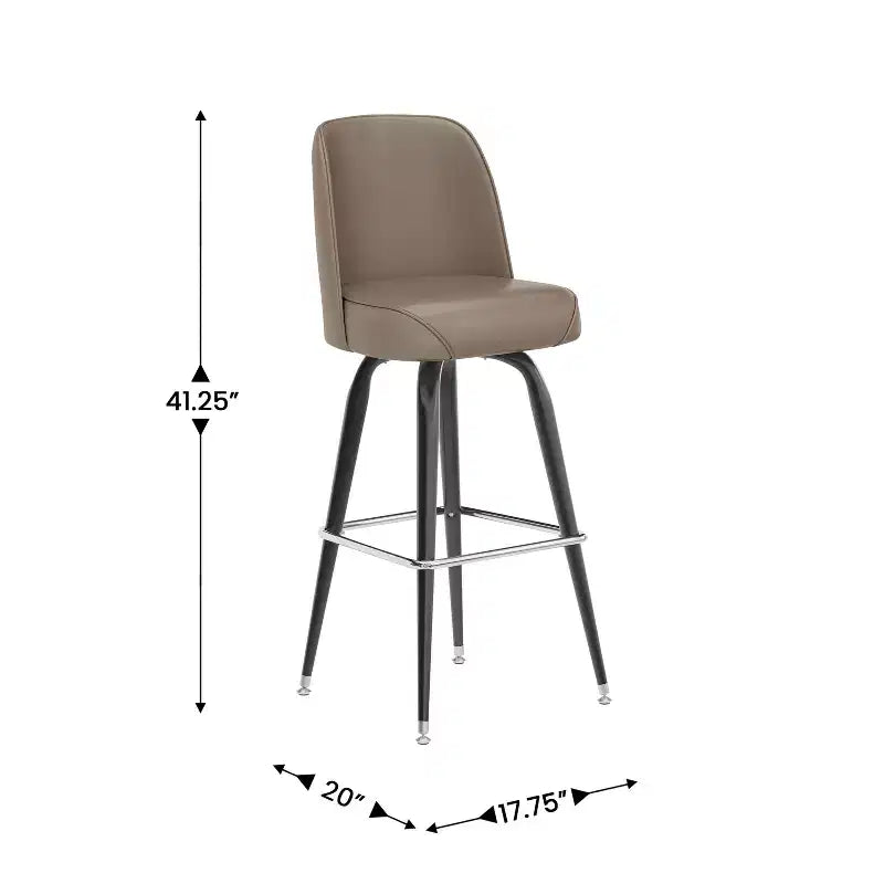 Sgabello da bar girevole in metallo, beige / marrone scuro / grigio / verde / rosso, seduta a secchiello imbottita, 1 posto