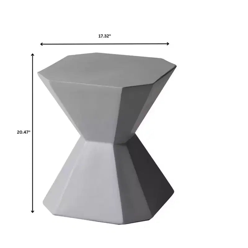 Tavolino in fibrocemento geometrico grigio / verde marmo / bianco marmo / verde oliva