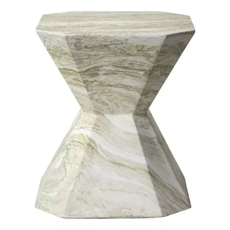 Tavolino in fibrocemento geometrico grigio / verde marmo / bianco marmo / verde oliva