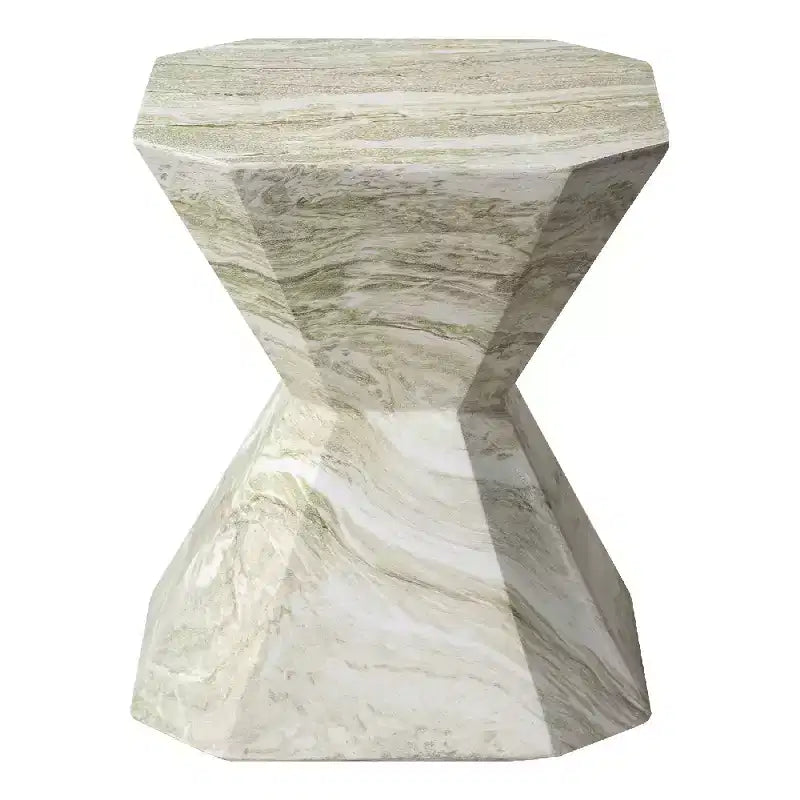 Tavolino in fibrocemento geometrico grigio / verde marmo / bianco marmo / verde oliva