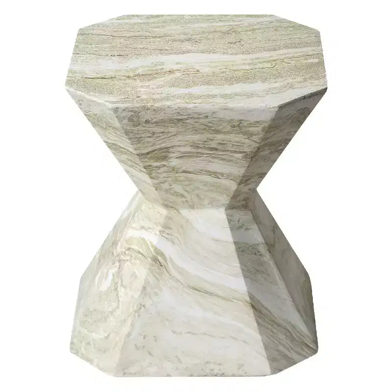 Tavolino in fibrocemento geometrico grigio / verde marmo / bianco marmo / verde oliva