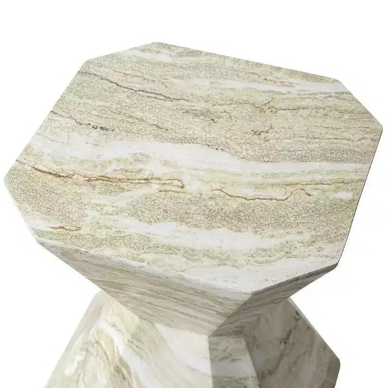 Tavolino in fibrocemento geometrico grigio / verde marmo / bianco marmo / verde oliva