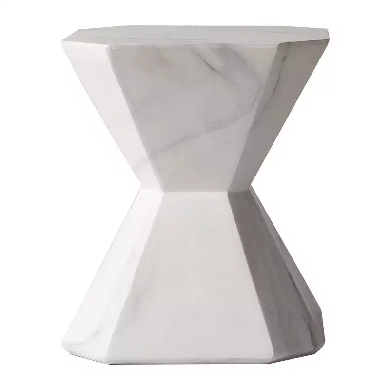 Tavolino in fibrocemento geometrico grigio / verde marmo / bianco marmo / verde oliva
