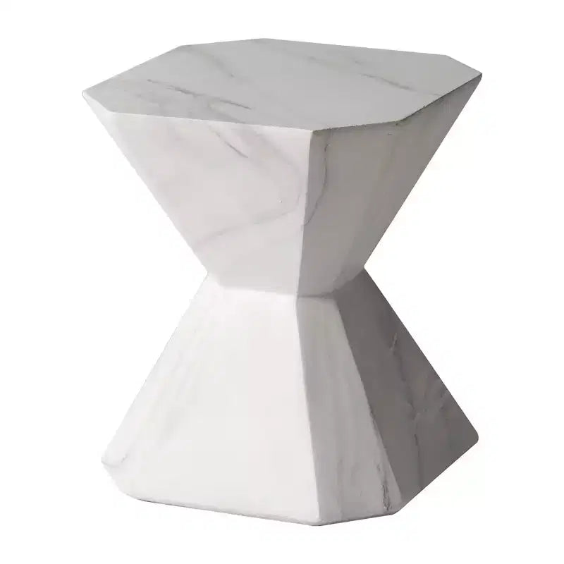 Tavolino in fibrocemento geometrico grigio / verde marmo / bianco marmo / verde oliva
