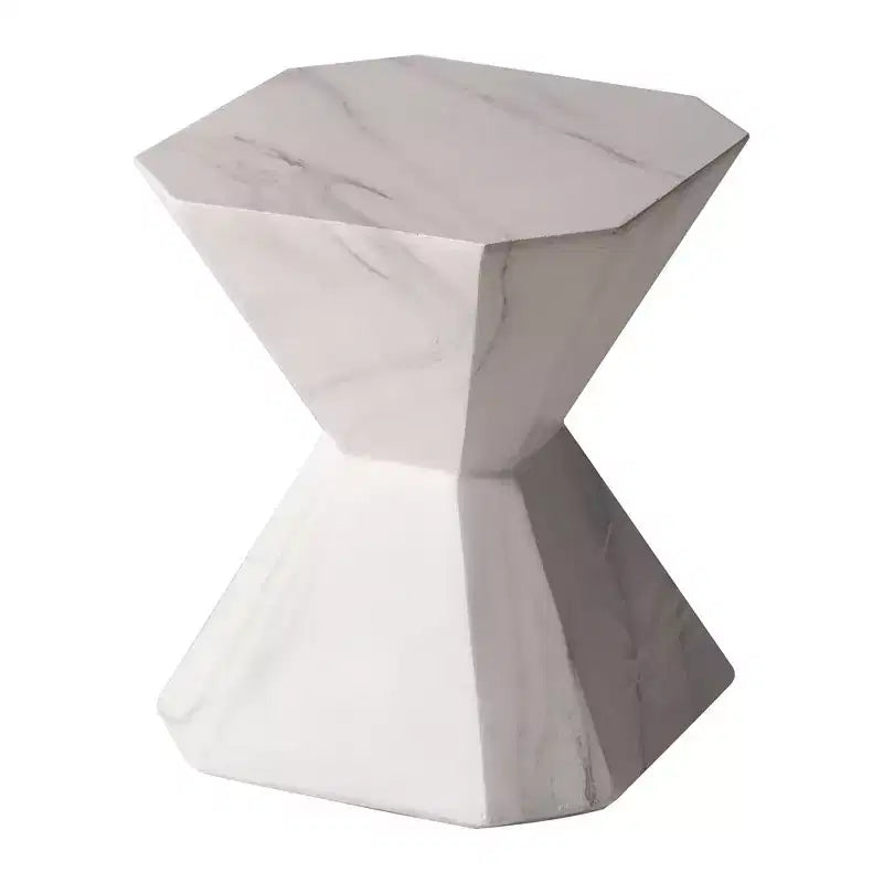 Tavolino in fibrocemento geometrico grigio / verde marmo / bianco marmo / verde oliva