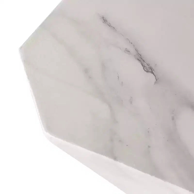 Tavolino in fibrocemento geometrico grigio / verde marmo / bianco marmo / verde oliva